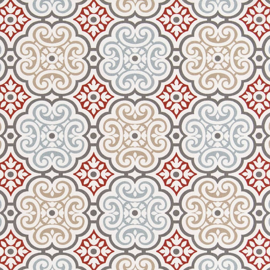D2481 Abstract & Geometric Cherry Red & Burgundy Charlotte Fabrics
