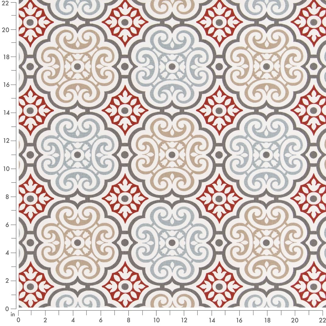 D2481 Abstract & Geometric Cherry Red & Burgundy Charlotte Fabrics