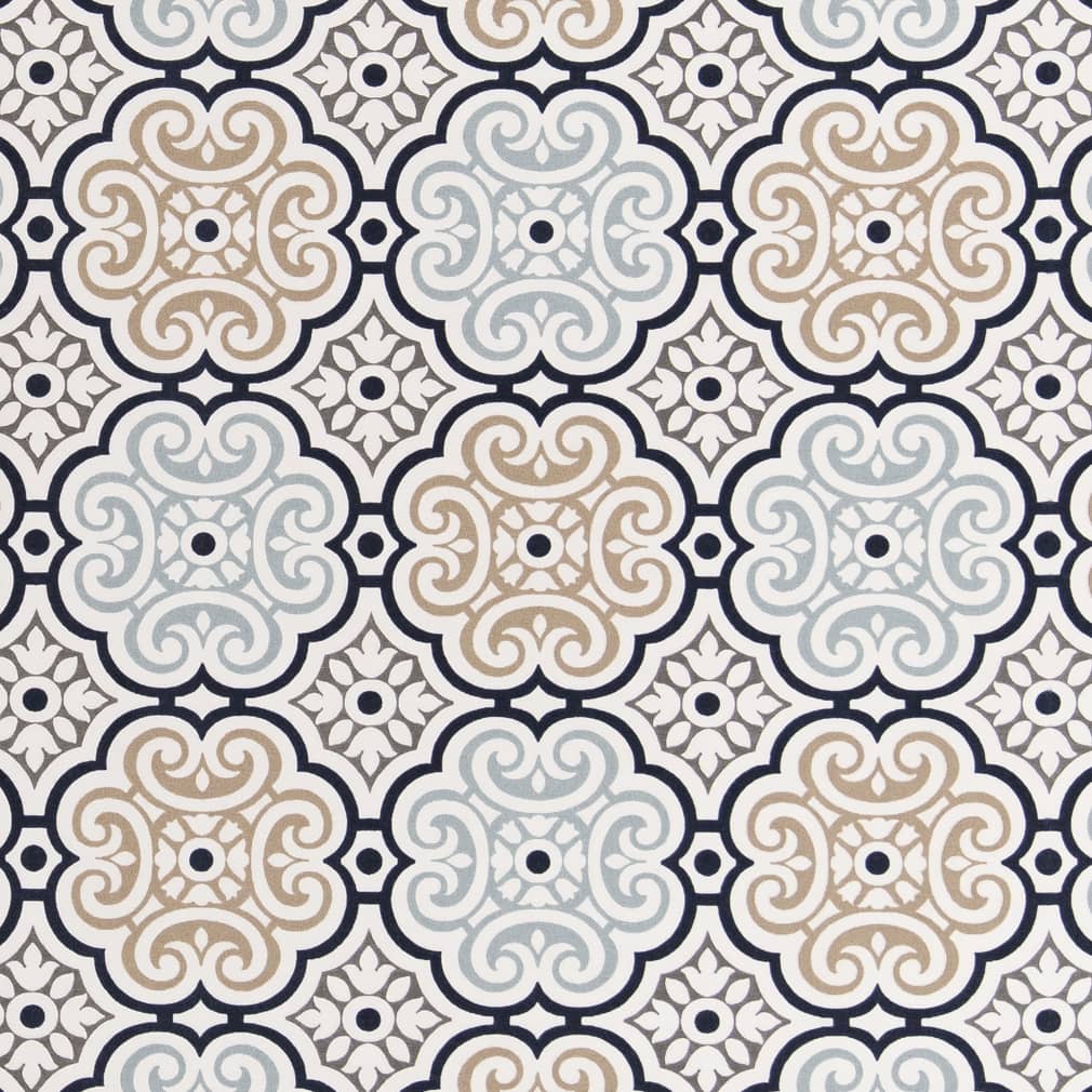D2482 Abstract & Geometric Stone Blue Charlotte Fabrics