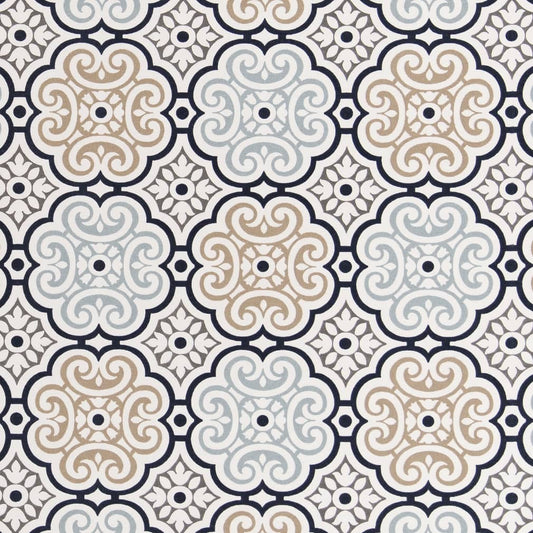 D2482 Abstract & Geometric Stone Blue Charlotte Fabrics