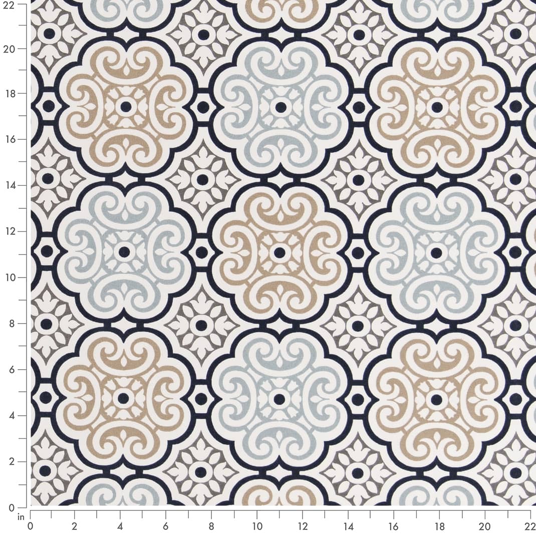 D2482 Abstract & Geometric Stone Blue Charlotte Fabrics
