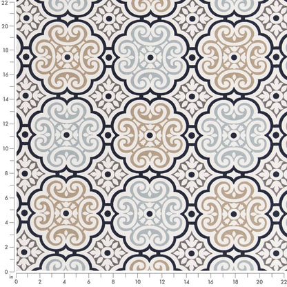 D2482 Abstract & Geometric Stone Blue Charlotte Fabrics