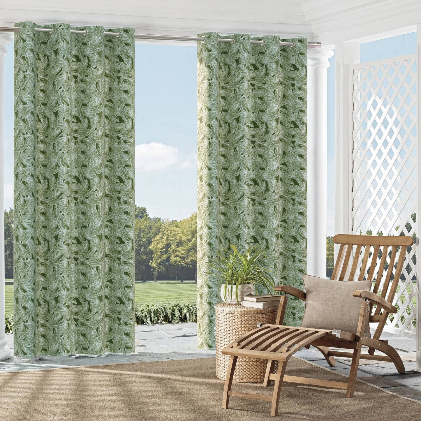 D2485 Leaves,Tropical & Botanical Jungle Green Charlotte Fabrics