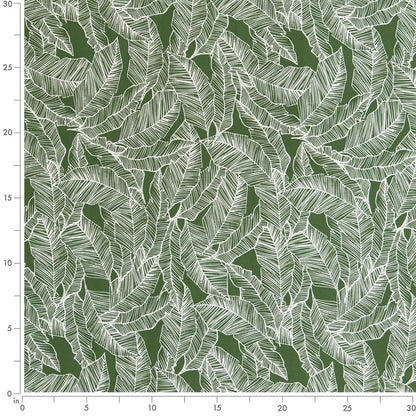 D2485 Leaves,Tropical & Botanical Jungle Green Charlotte Fabrics