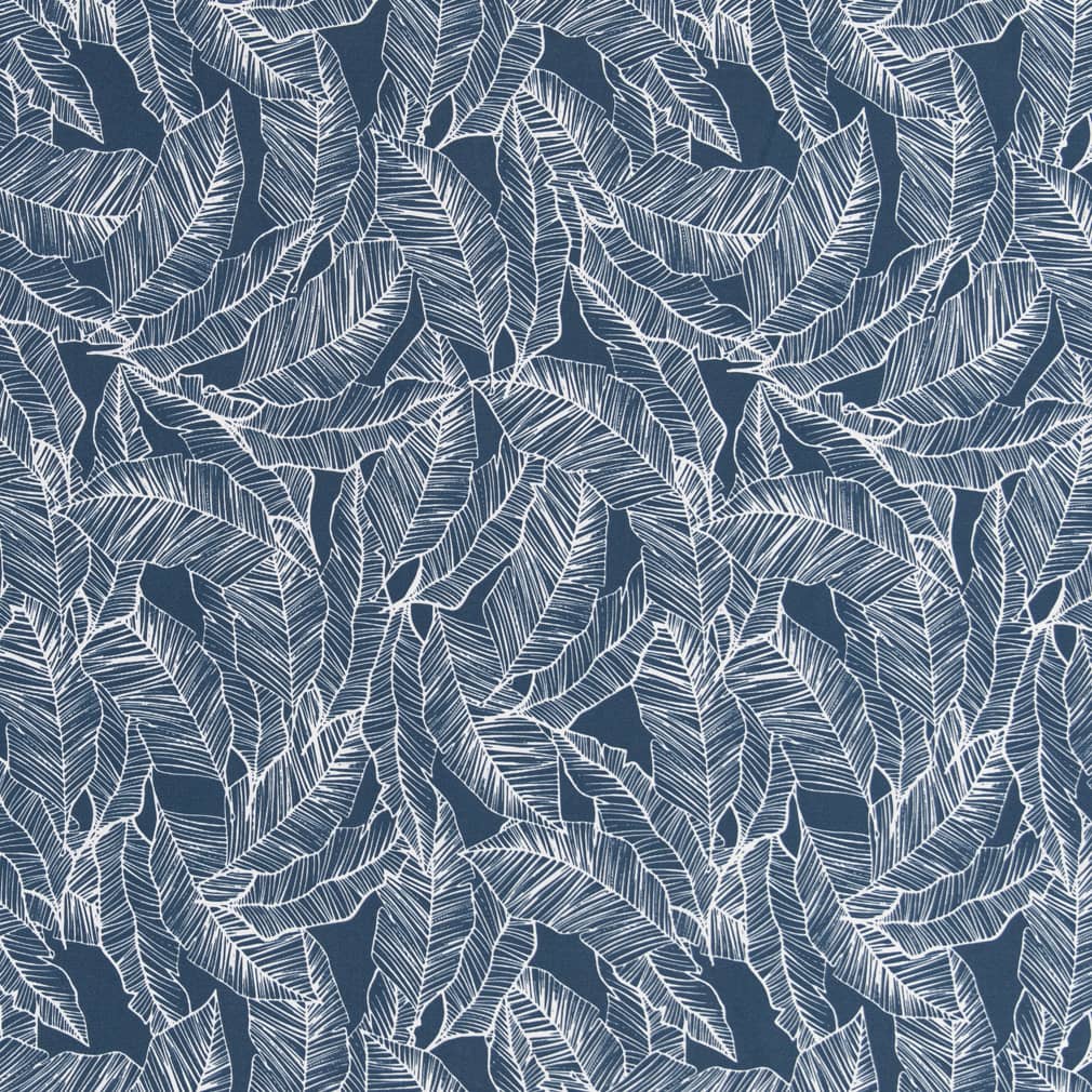 D2486 Leaves,Tropical & Botanical Admiral Blue Charlotte Fabrics