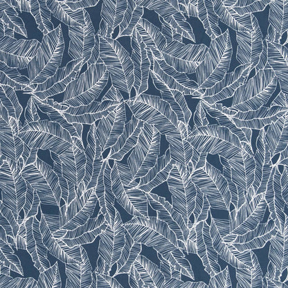 D2486 Leaves,Tropical & Botanical Admiral Blue Charlotte Fabrics