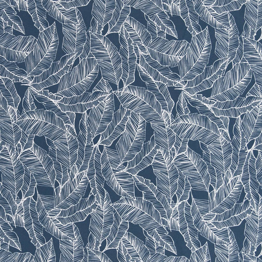 D2486 Leaves,Tropical & Botanical Admiral Blue Charlotte Fabrics