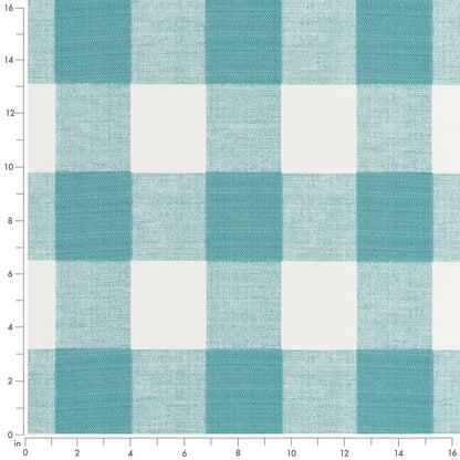 D2494 Check & Houndstooth,Plaid Ocean Aqua & Teal Charlotte Fabrics