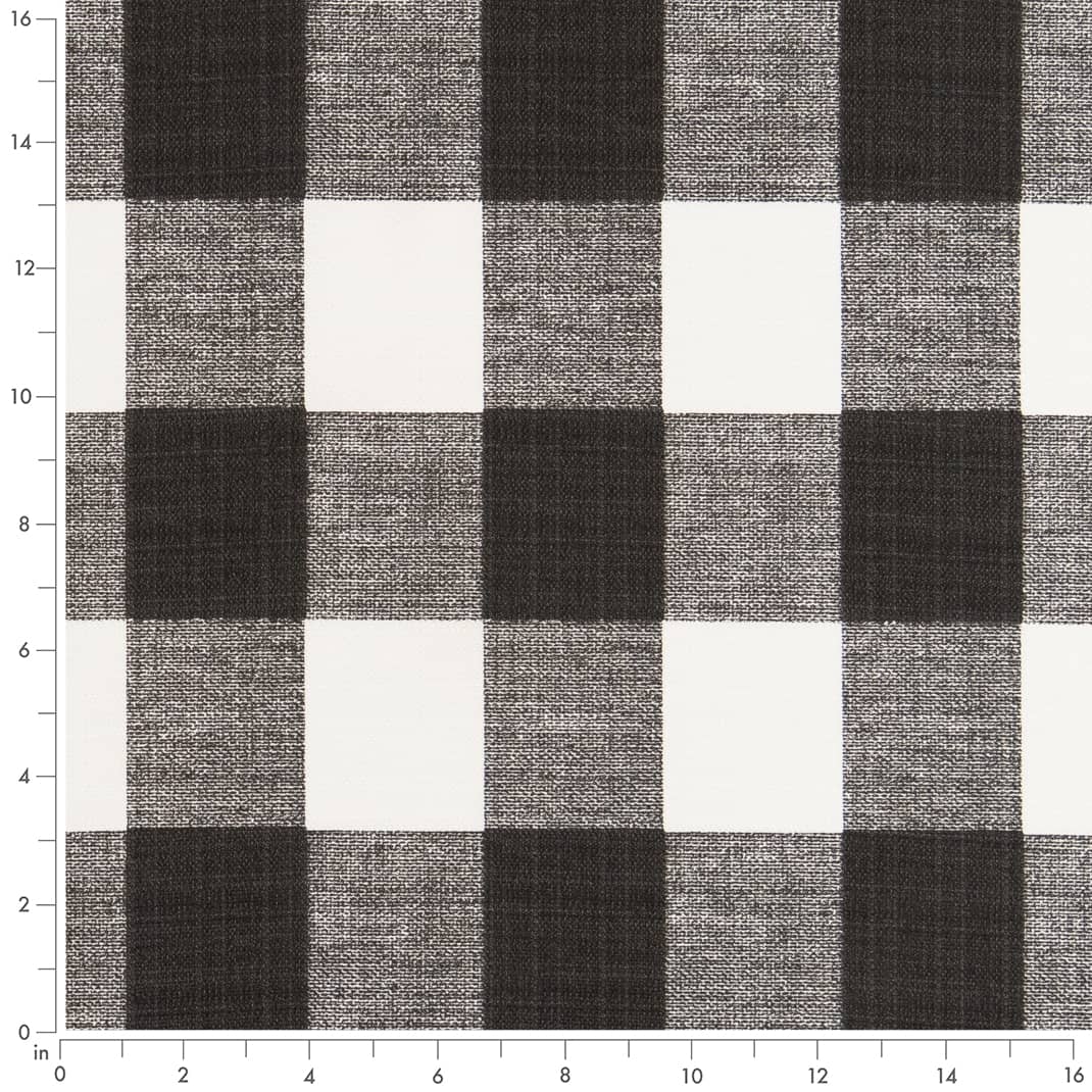 D2496 Check & Houndstooth,Plaid Graphite Black Charlotte Fabrics