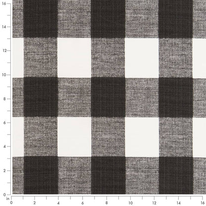 D2496 Check & Houndstooth,Plaid Graphite Black Charlotte Fabrics