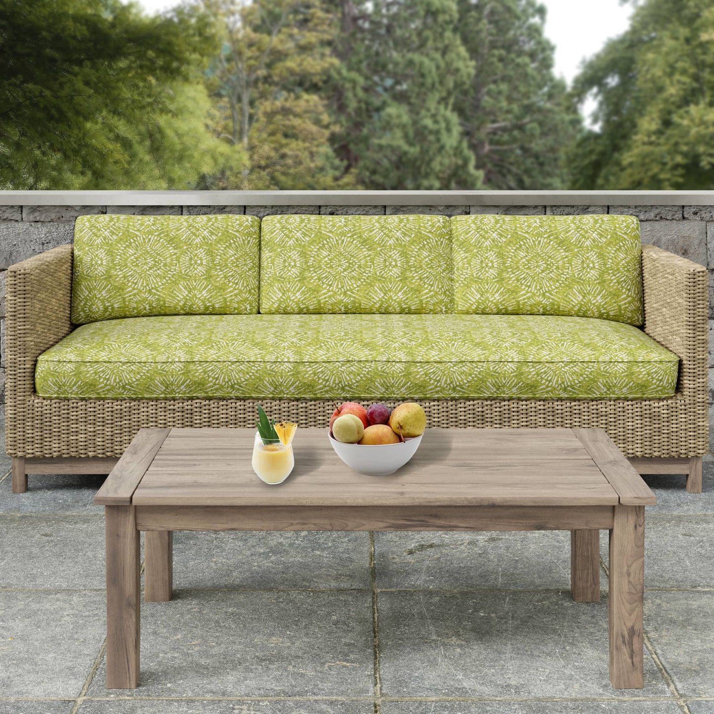D2498 Abstract & Geometric Lime Green Charlotte Fabrics