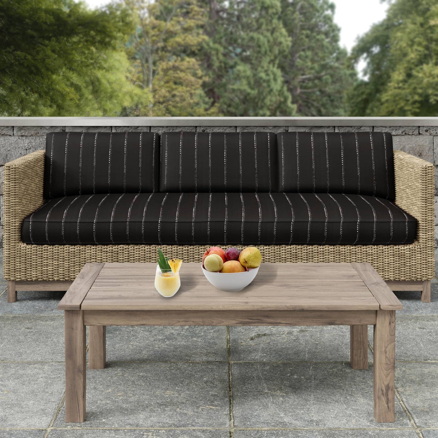 D2500 Stripe Onyx Black Charlotte Fabrics