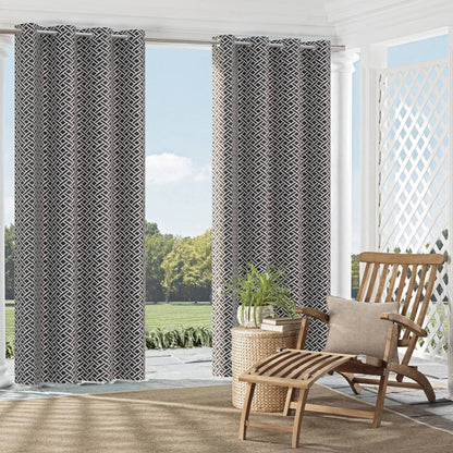 D2502 Abstract & Geometric Ebony Black Charlotte Fabrics