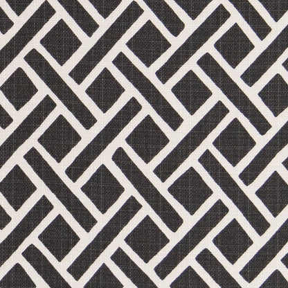 D2502 Abstract & Geometric Ebony Black Charlotte Fabrics