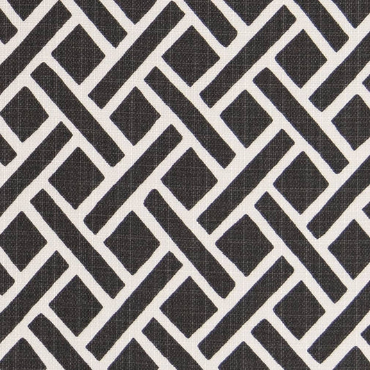 D2502 Abstract & Geometric Ebony Black Charlotte Fabrics