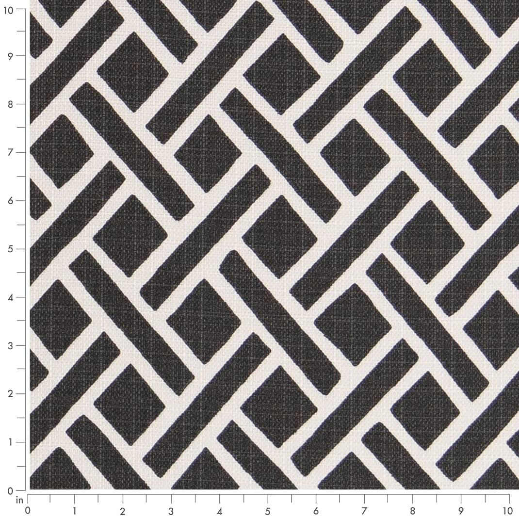 D2502 Abstract & Geometric Ebony Black Charlotte Fabrics
