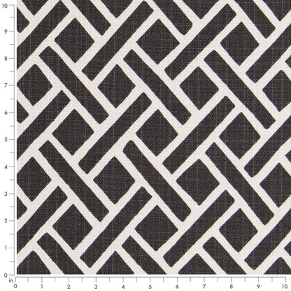D2502 Abstract & Geometric Ebony Black Charlotte Fabrics