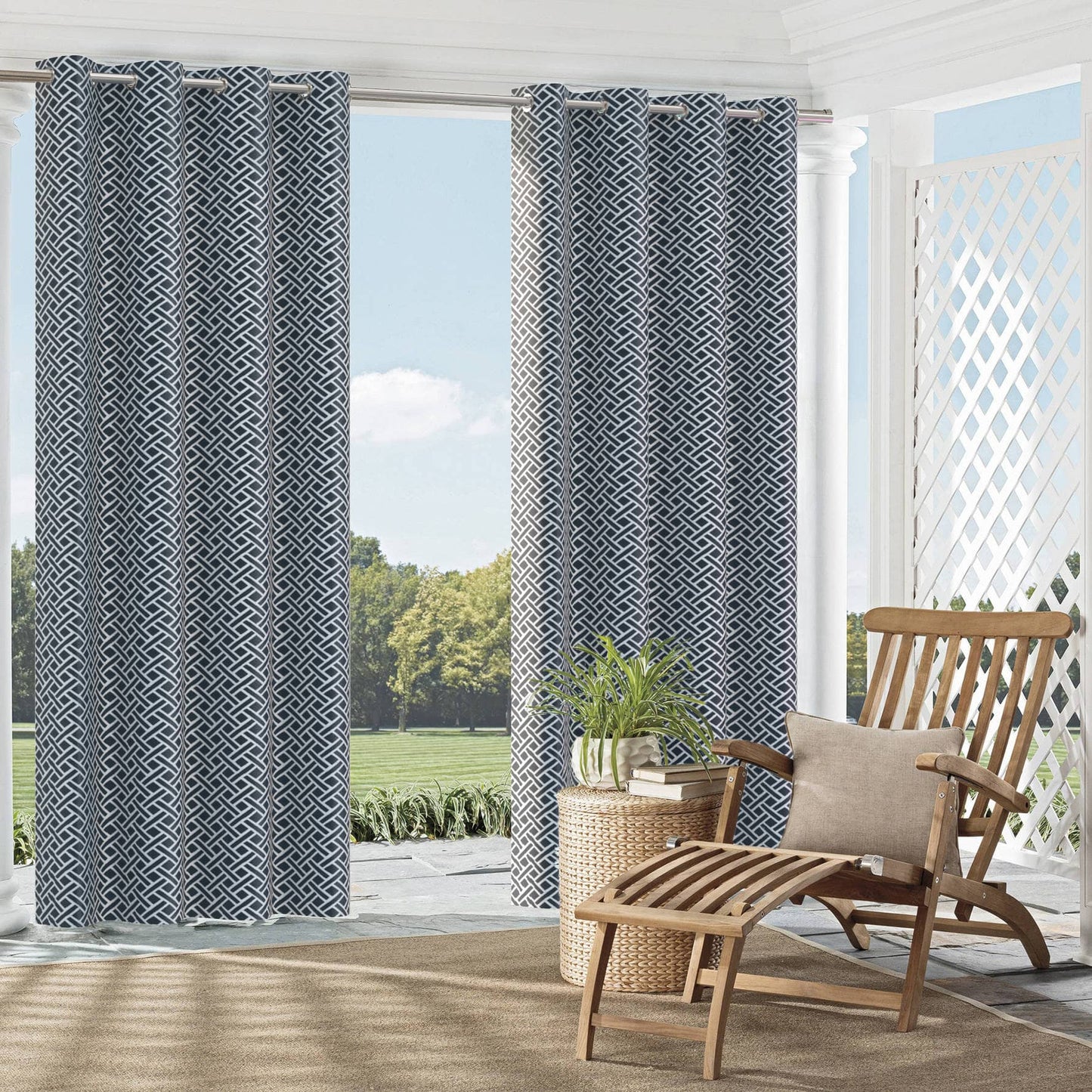 D2503 Abstract & Geometric Blueberry Blue Charlotte Fabrics