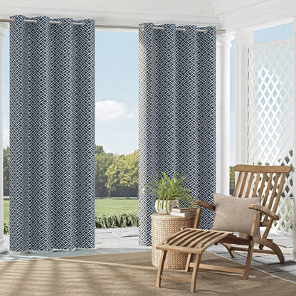 D2503 Abstract & Geometric Blueberry Blue Charlotte Fabrics