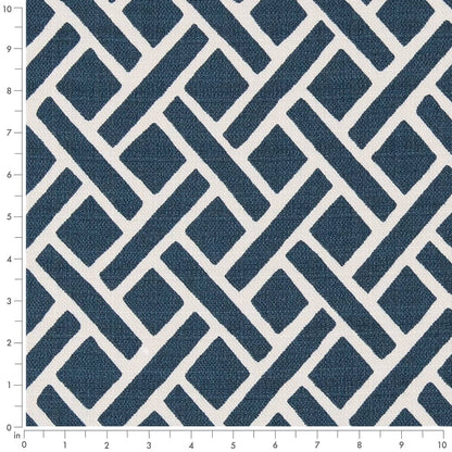D2503 Abstract & Geometric Blueberry Blue Charlotte Fabrics