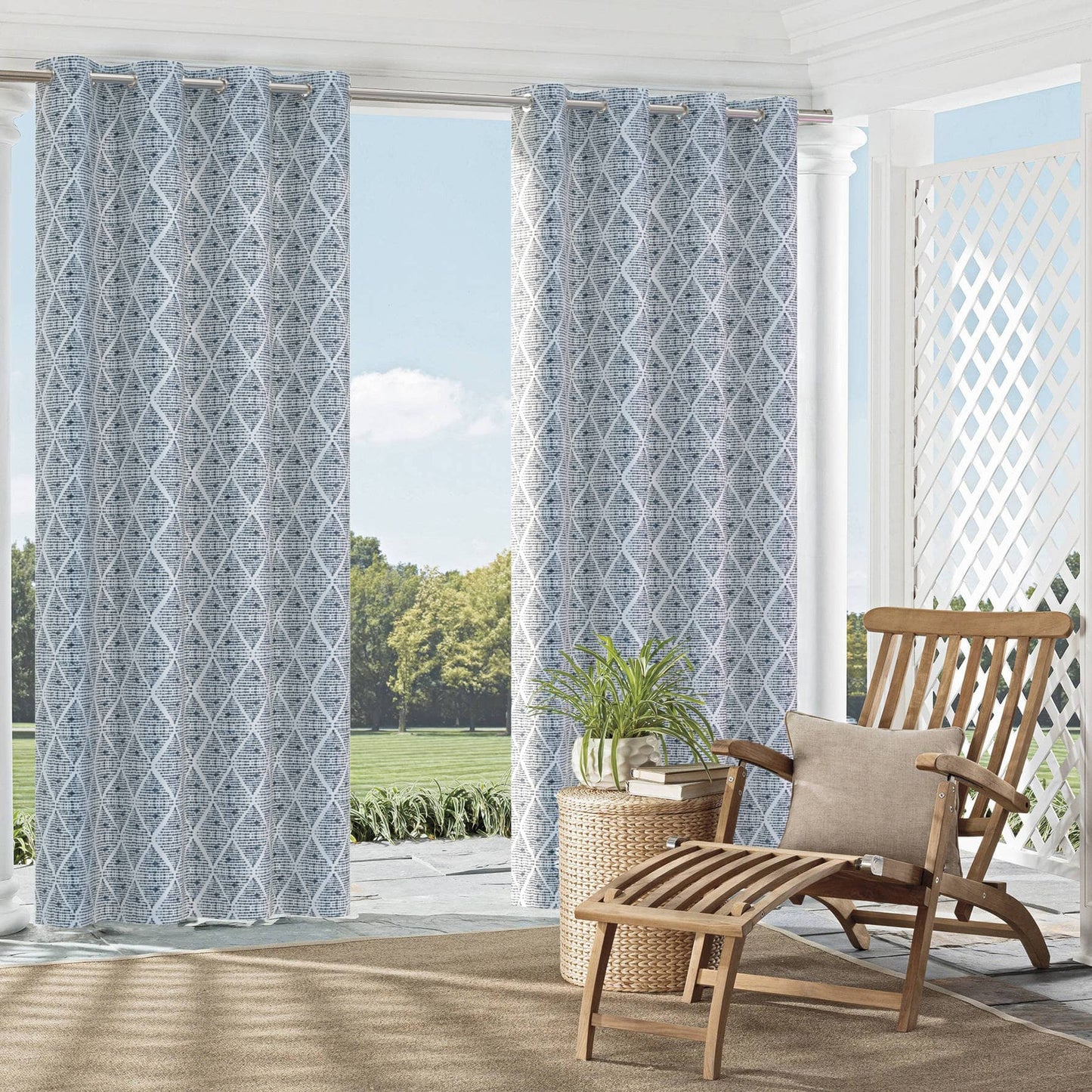 D2505 Abstract & Geometric Oxford Blue Charlotte Fabrics