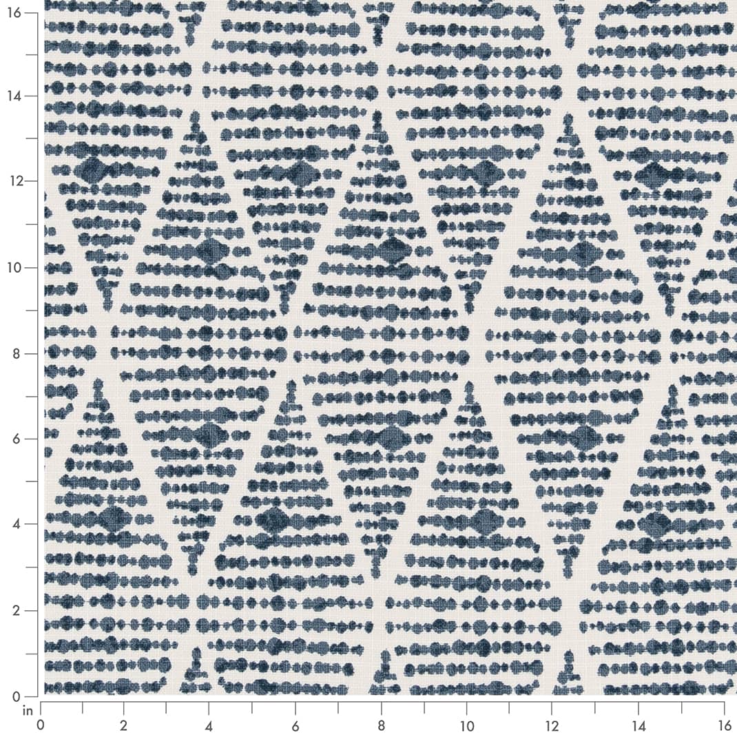 D2505 Abstract & Geometric Oxford Blue Charlotte Fabrics
