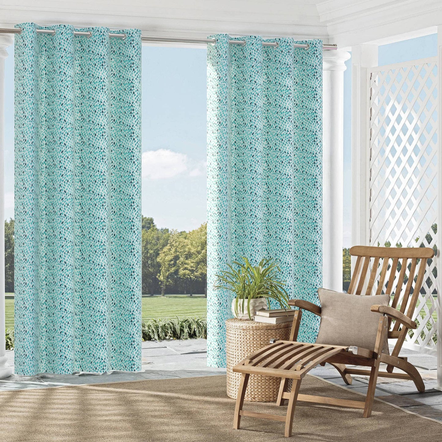 D2507 Abstract & Geometric Pool Aqua & Teal Charlotte Fabrics