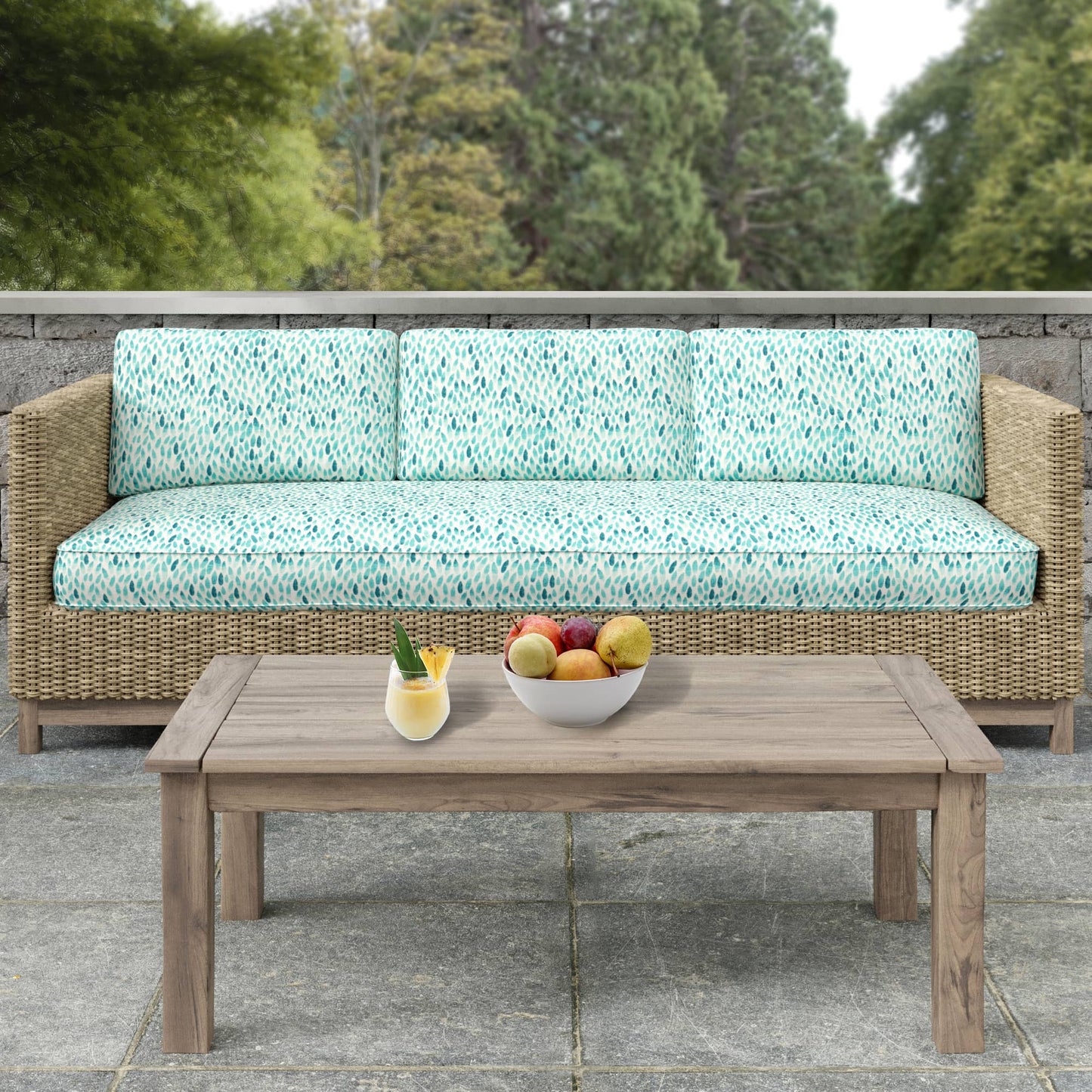D2507 Abstract & Geometric Pool Aqua & Teal Charlotte Fabrics