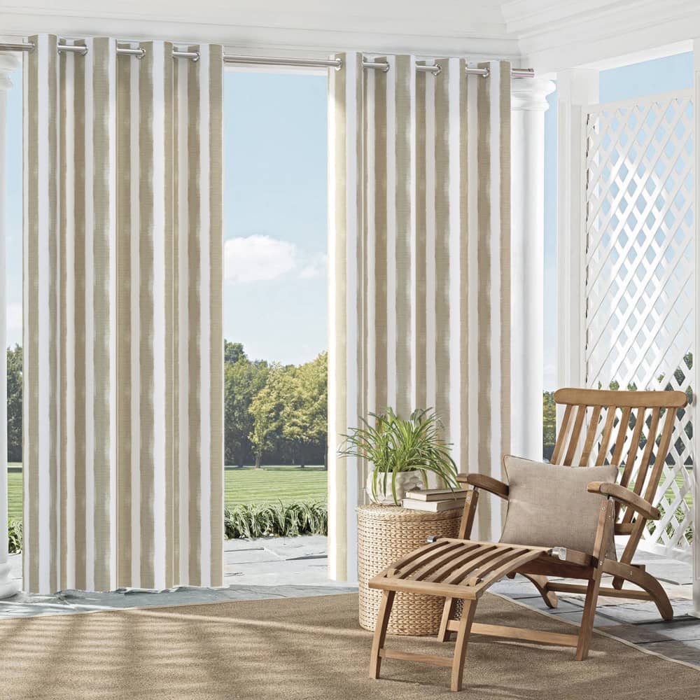 D2509 Stripe Dove Beige & Taupe Charlotte Fabrics