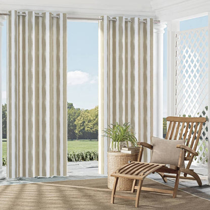 D2509 Stripe Dove Beige & Taupe Charlotte Fabrics