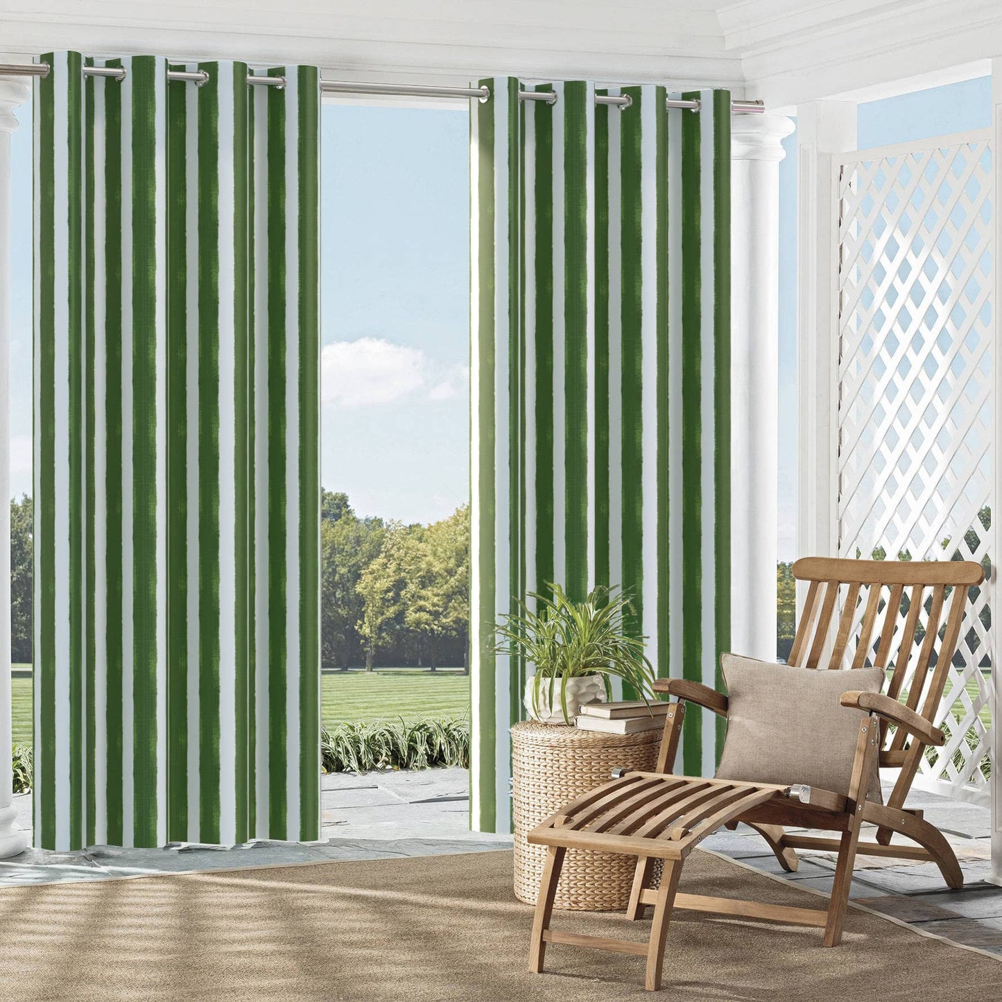D2510 Stripe Green Green Charlotte Fabrics