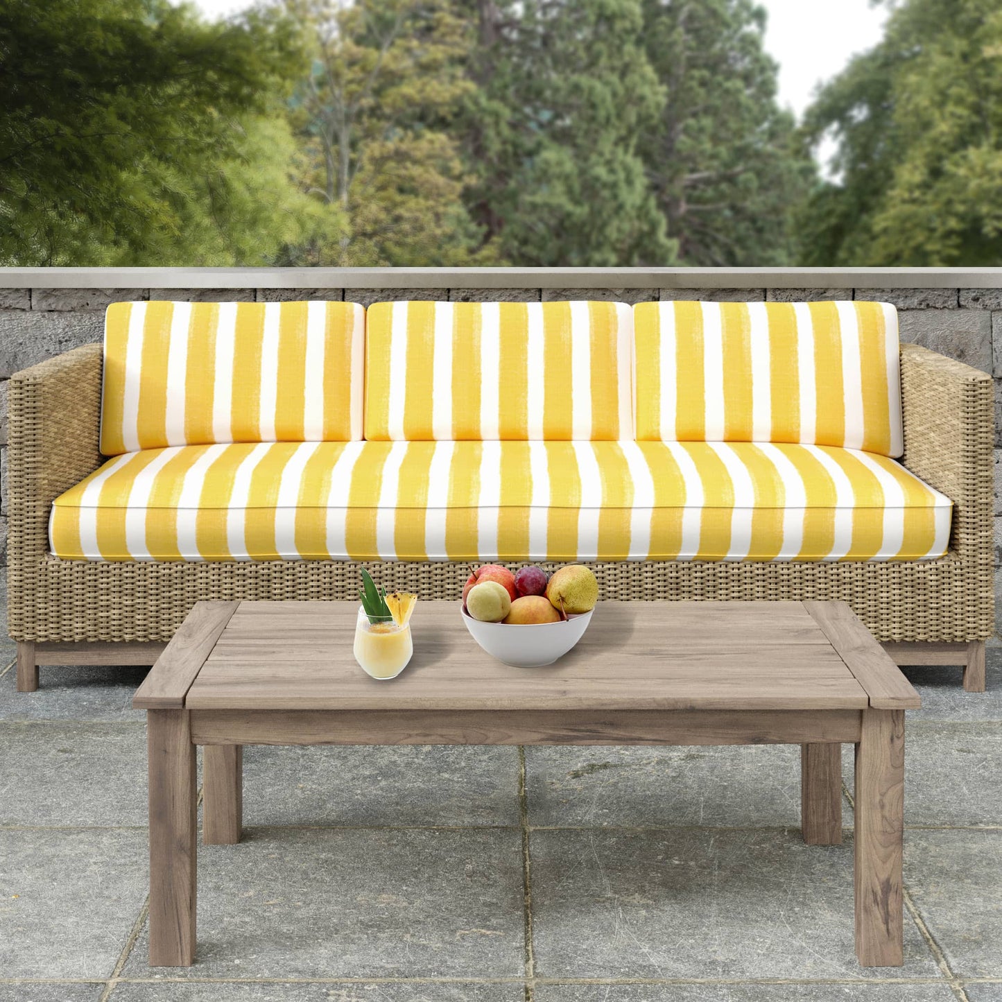 D2512 Stripe Lemon Gold & Yellow Charlotte Fabrics