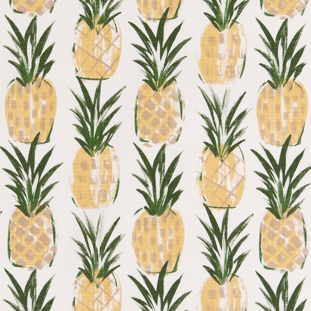 D2516 Novelty,Tropical & Botanical Pineapple Gold & Yellow,Green Charlotte Fabrics