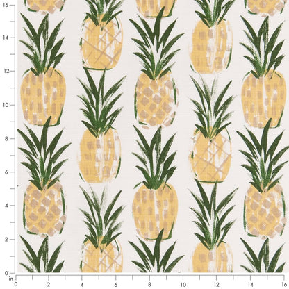 D2516 Novelty,Tropical & Botanical Pineapple Gold & Yellow,Green Charlotte Fabrics