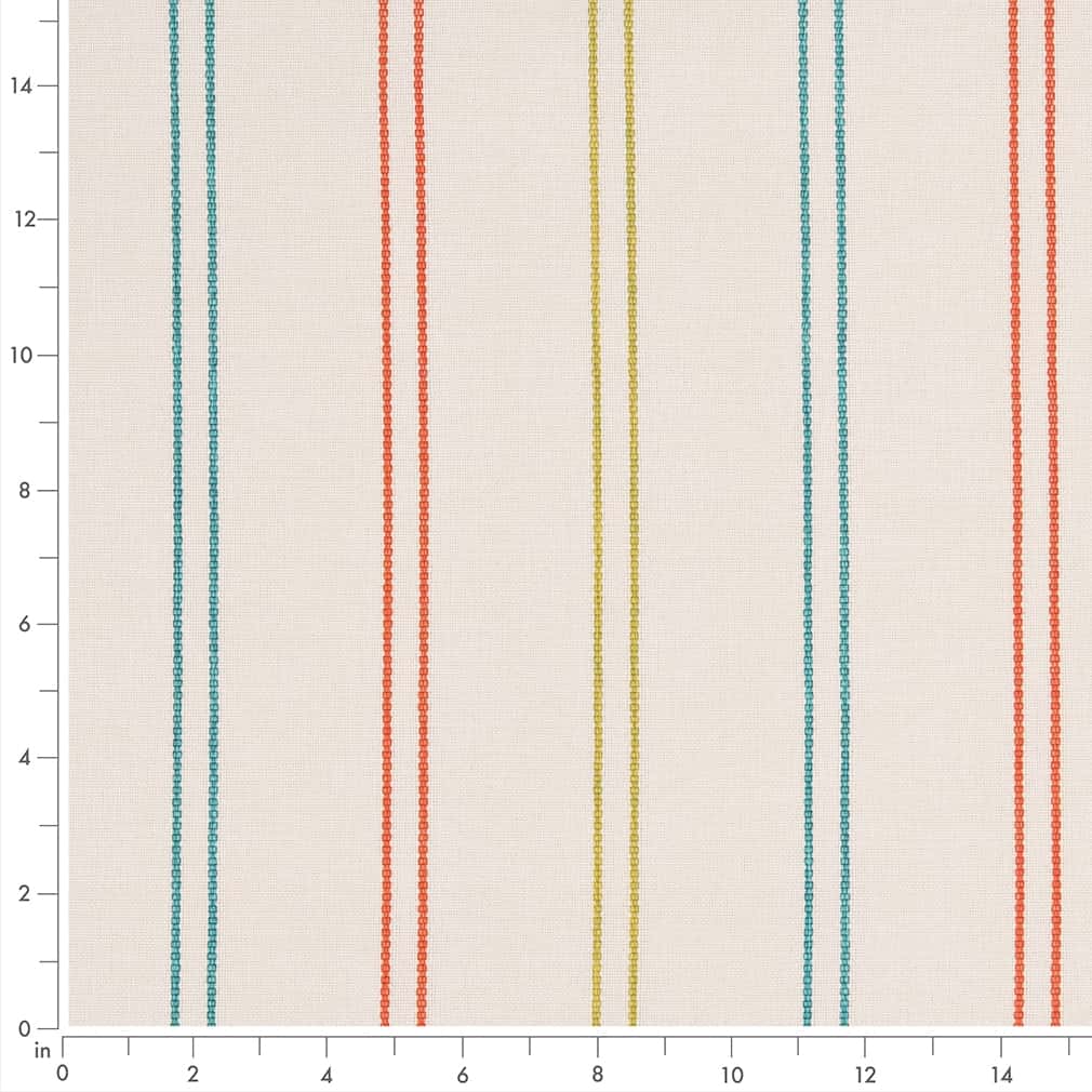 D2538 Stripe Tropical Aqua & Teal,Orange & Rust Charlotte Fabrics