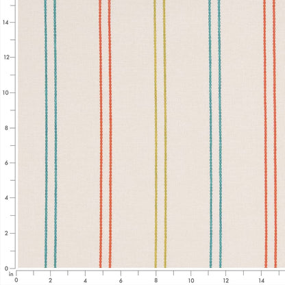 D2538 Stripe Tropical Aqua & Teal,Orange & Rust Charlotte Fabrics