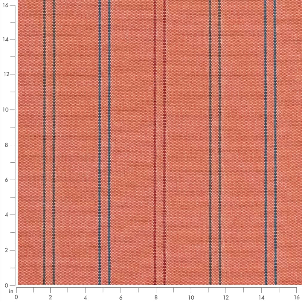 D2539 Stripe Punch Coral & Peach Charlotte Fabrics