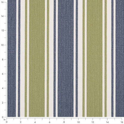 D2542 Stripe Leaf Blue,Green Charlotte Fabrics