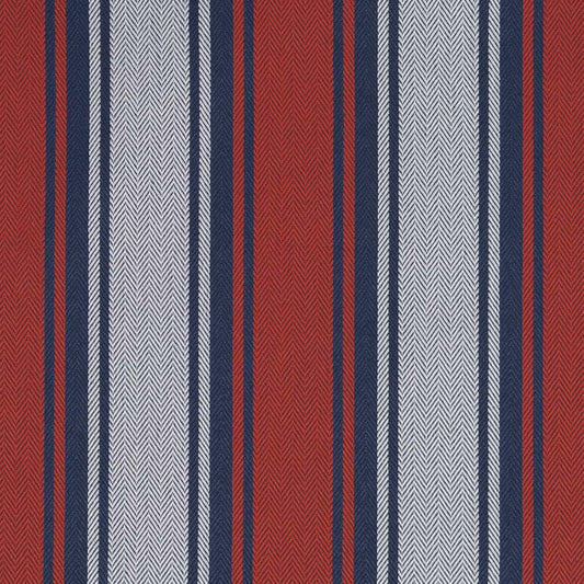D2543 Stripe Tomato Blue,Red & Burgundy Charlotte Fabrics