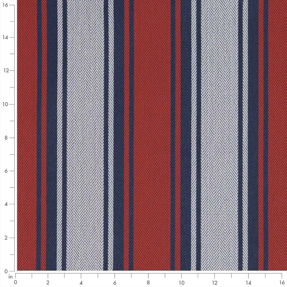 D2543 Stripe Tomato Blue,Red & Burgundy Charlotte Fabrics