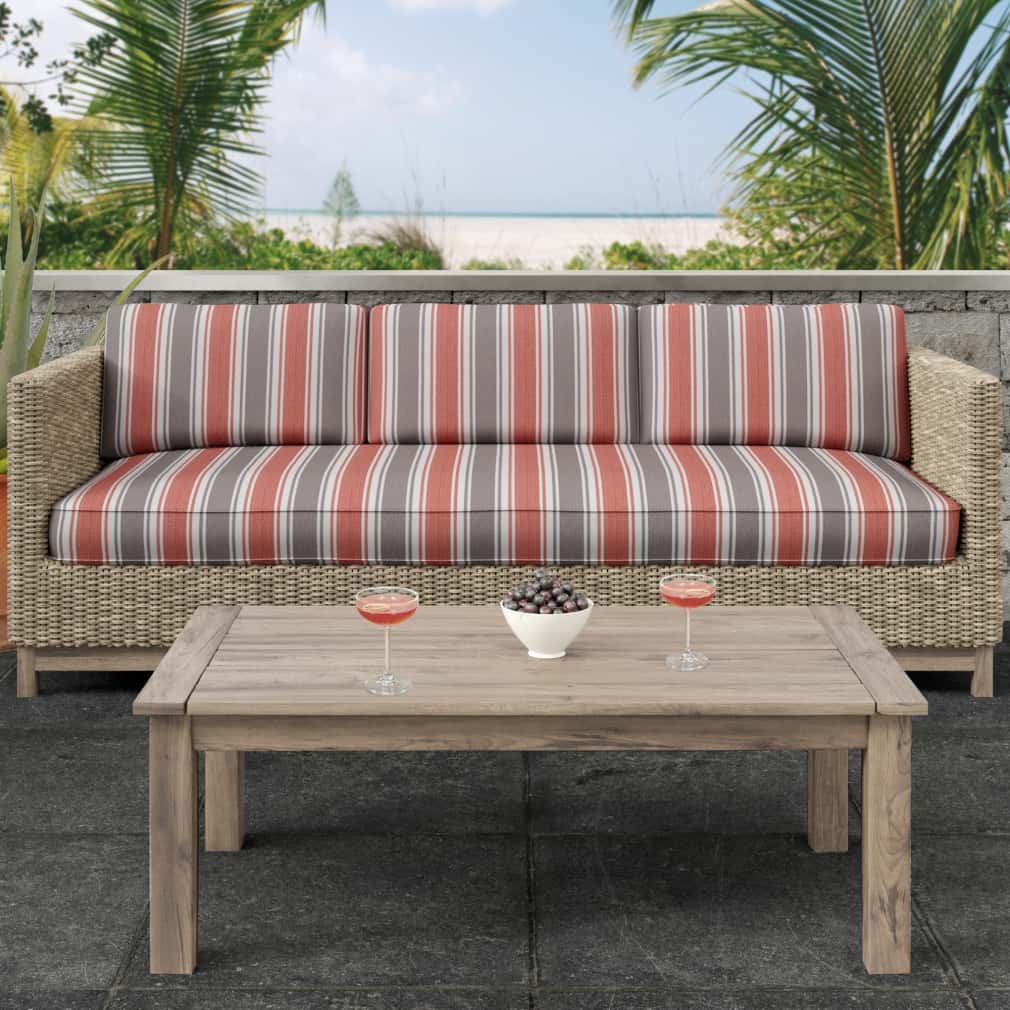 D2544 Stripe Brick Coral & Peach Charlotte Fabrics