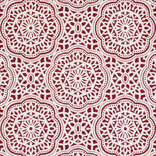 D2548 Abstract & Geometric,Global Apple Red & Burgundy Charlotte Fabrics