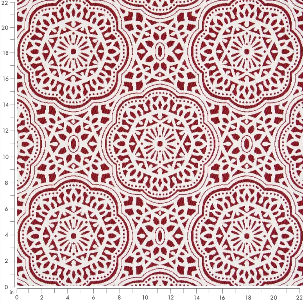 D2548 Abstract & Geometric,Global Apple Red & Burgundy Charlotte Fabrics