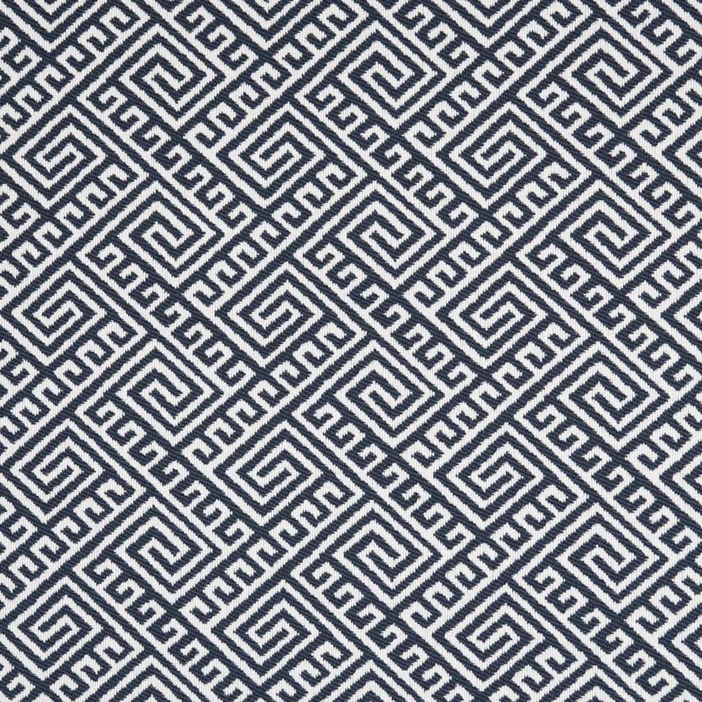 D2552 Abstract & Geometric,Greek Key Ink Blue Charlotte Fabrics