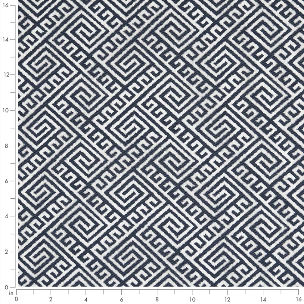 D2552 Abstract & Geometric,Greek Key Ink Blue Charlotte Fabrics