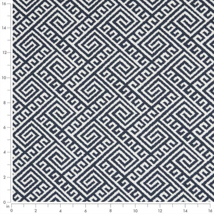 D2552 Abstract & Geometric,Greek Key Ink Blue Charlotte Fabrics