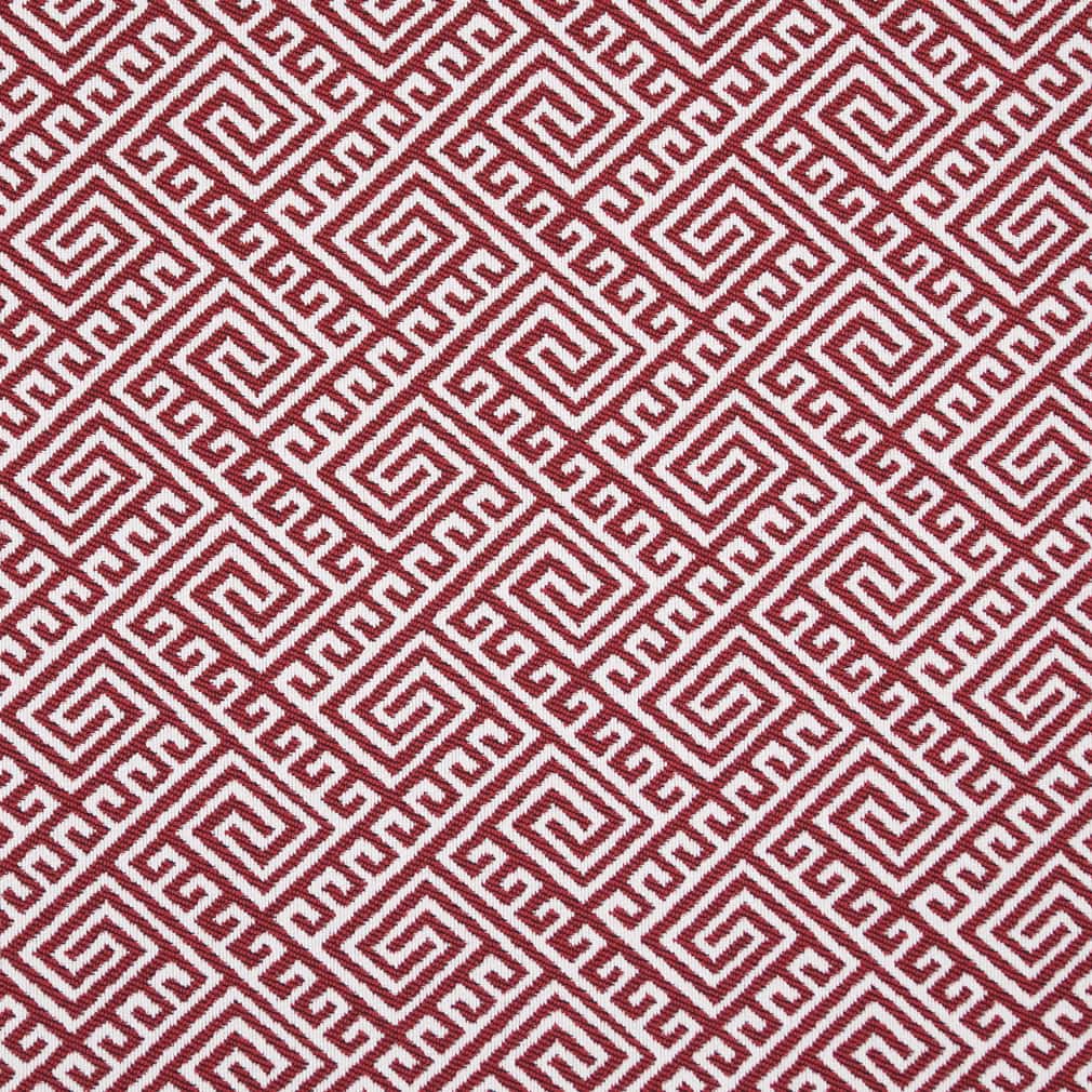 D2554 Abstract & Geometric,Greek Key Cherry Red & Burgundy Charlotte Fabrics