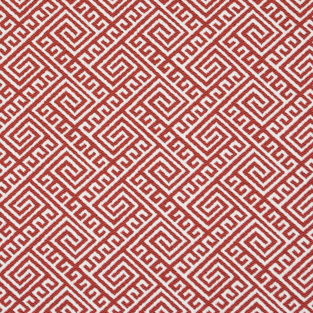 D2555 Abstract & Geometric,Greek Key Watermelon Coral & Peach Charlotte Fabrics