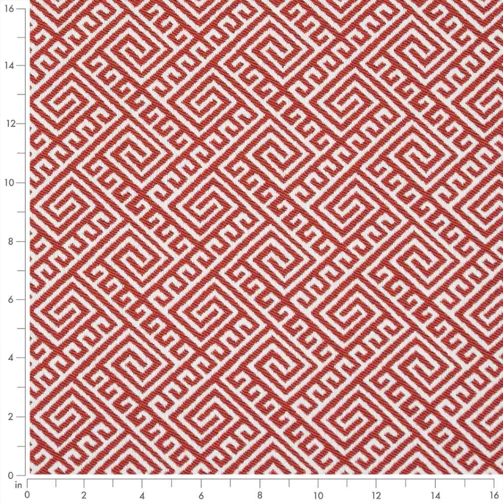 D2555 Abstract & Geometric,Greek Key Watermelon Coral & Peach Charlotte Fabrics