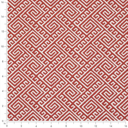 D2555 Abstract & Geometric,Greek Key Watermelon Coral & Peach Charlotte Fabrics